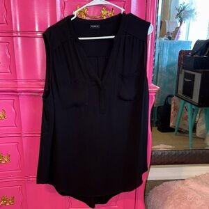 Torrid Black V-Neck Sleeveless Blouse Harper size 1